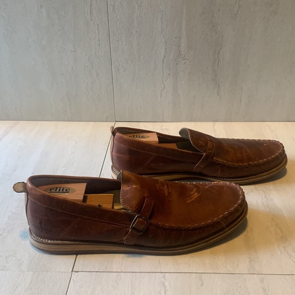 J Shoes "Thames" Men's Brown Leather Comfy Slip On Loafers Size 10.5 - Picture 3 of 12